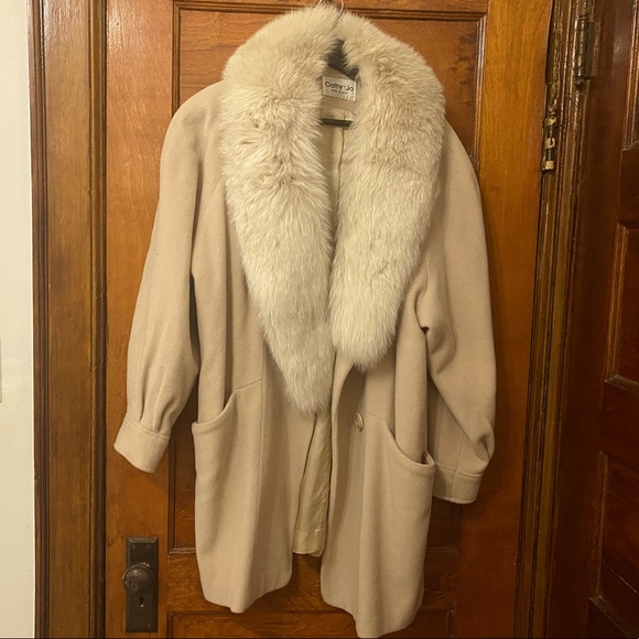 Vintage wool fur trimmed coat - Picture 1 of 4